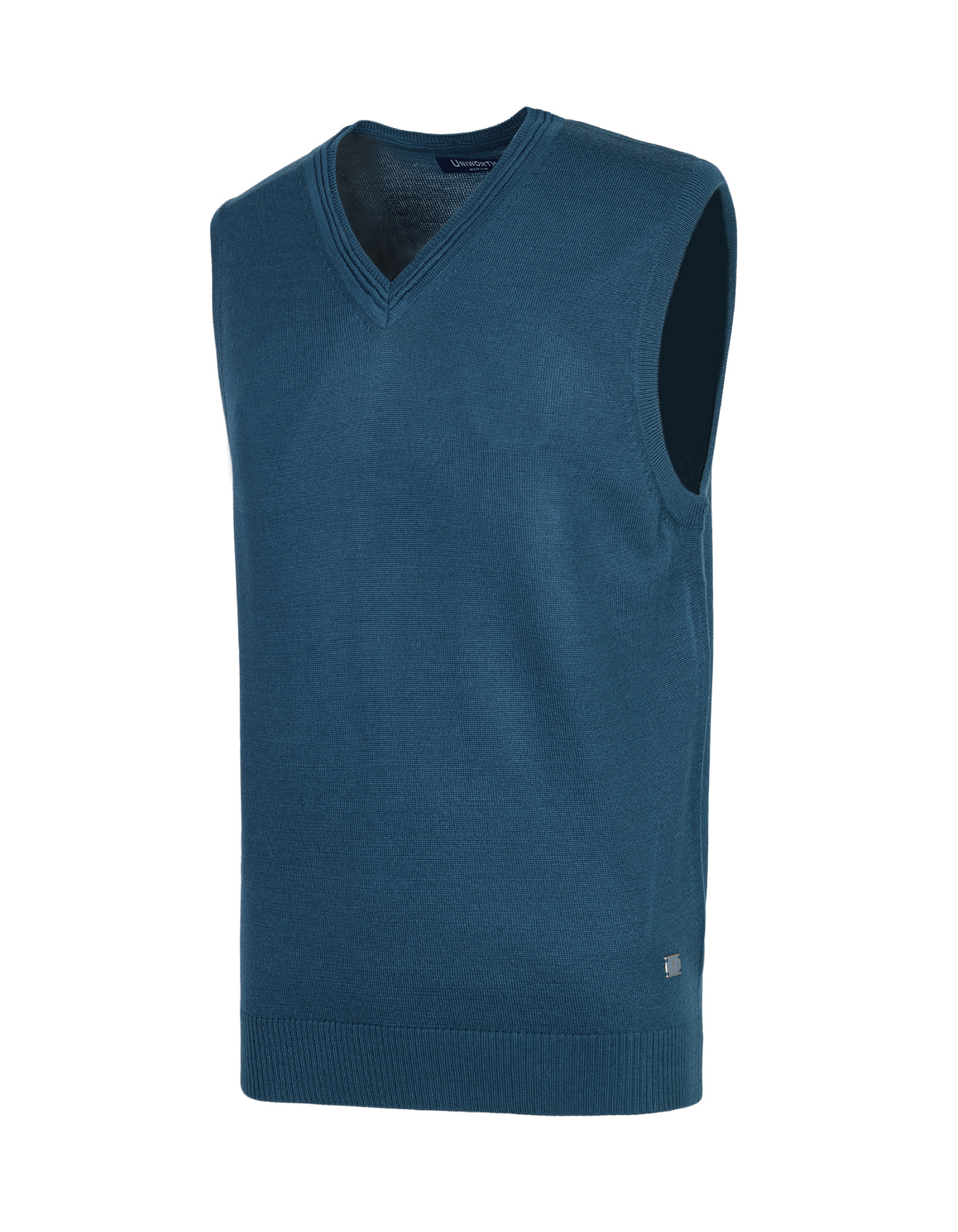 Teal Blue Plain Sleeveless Sweater
